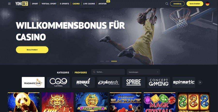 Yonibet Casino Homepage